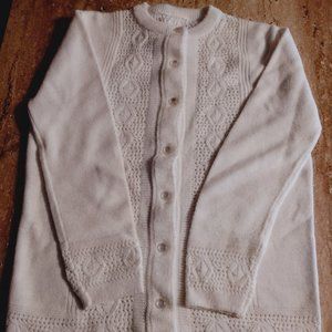 Beautiful Vintage Hand-knit Womens White Sweater Size S